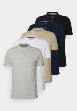 Pier One 5 Pack - Poloshirt - Black/Blue/Beige -Pier One 1508a6a79962429e9c36e47aa305965a