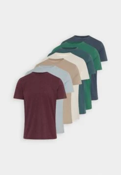 Pier One 7 Pack - T-Shirt Basic - Blue/Mottled Bordeaux/White -Pier One 40238aec486841c1aa91cee1f0bc607e