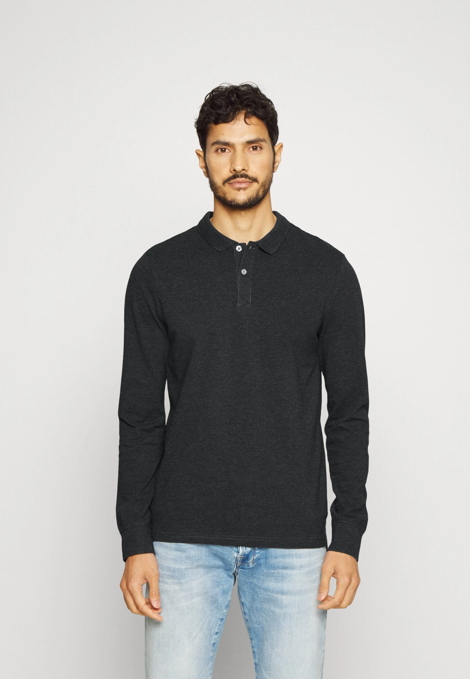 Pier One Long Sleeve 2 Pack- Poloshirt - Dark Grey/Khaki 4 Pier One Long Sleeve 2 Pack- Poloshirt - Dark Grey/Khaki - Afbeelding 4