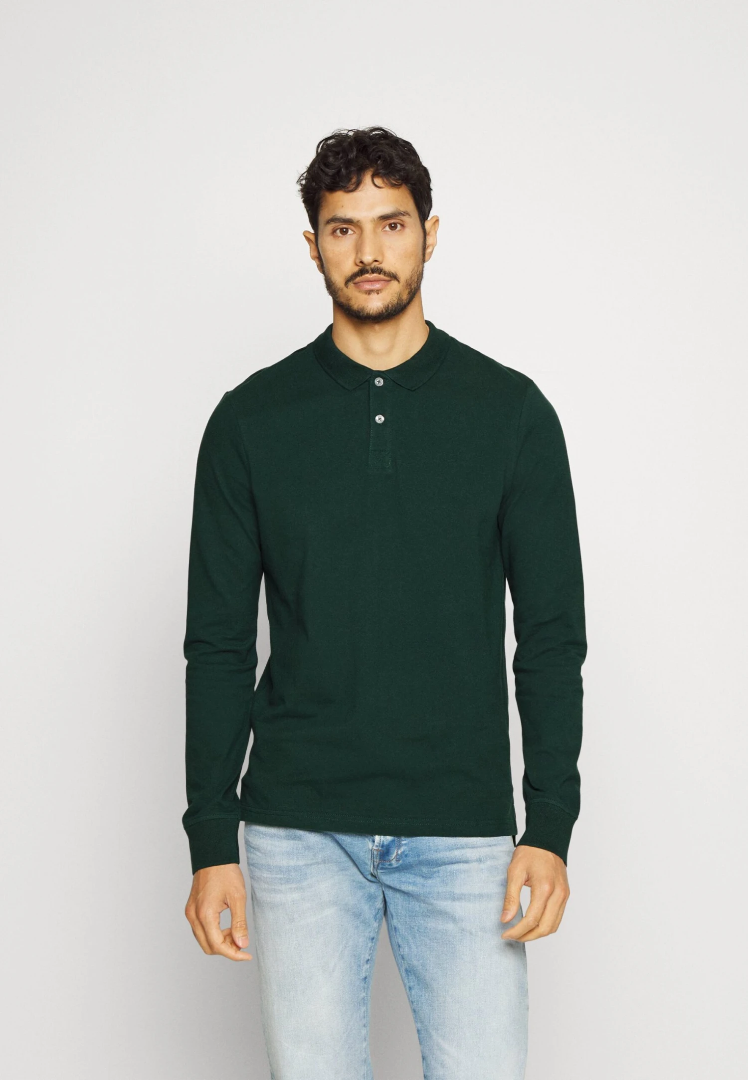 Pier One Long Sleeve 2 Pack- Poloshirt - Dark Grey/Khaki 2 Pier One Long Sleeve 2 Pack- Poloshirt - Dark Grey/Khaki - Afbeelding 2