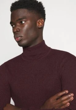 Pier One Muscle Fit Turtle - Trui - Mottled Bordeaux -Pier One 87bc9746f3cd48c78886c3726b9971e1