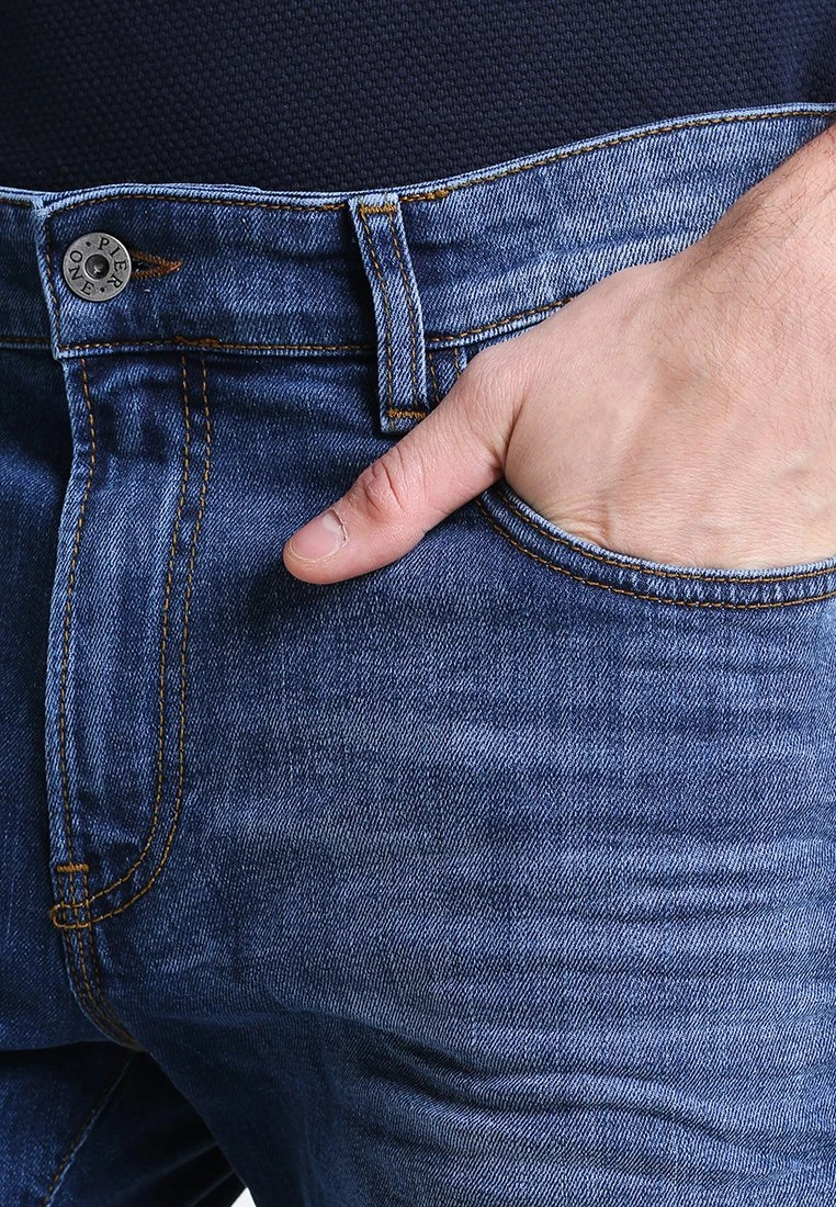 Pier One Straight Leg Jeans - Mid Blue 4 Pier One Straight Leg Jeans - Mid Blue - Afbeelding 4