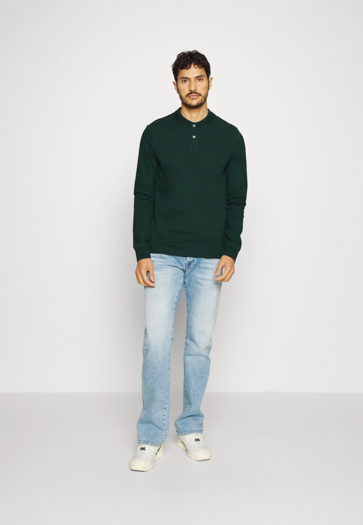 Pier One Long Sleeve 2 Pack- Poloshirt - Dark Grey/Khaki 1 Pier One Long Sleeve 2 Pack- Poloshirt - Dark Grey/Khaki